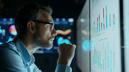 A data scientist visualizing data with scatter plots.