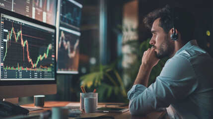 A financial analyst using data to forecast revenue.