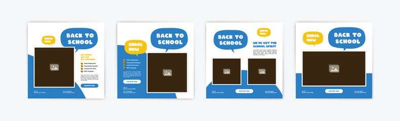 Social media post template for back to school and school admissions