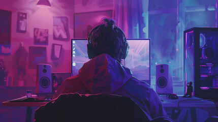 A gamer interacting with their followers while playing.