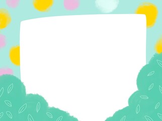 pastel color frame with forest and dot