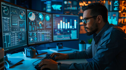 A researcher using statistical software to interpret data sets.