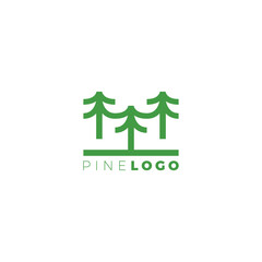 Pine Logo Vector Illustration. Forest Logo Design