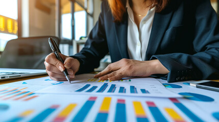 An HR analyst examining employee performance data.