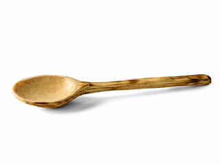 Wooden Spoon Isolated on a white background