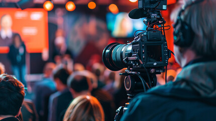 People participating in a live Q&A session with a celebrity.
