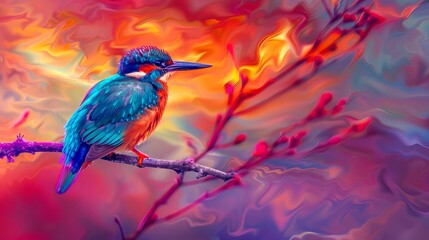 Fototapeta premium Kingfisher in the forest.