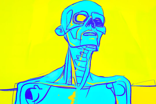 Dessin du buste d'un homme maigre