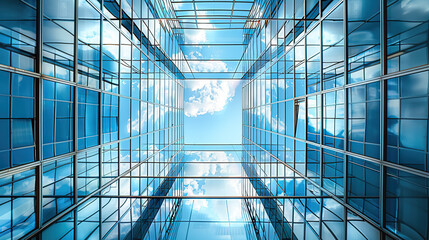 Modern architectural glass facade