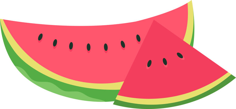 recommend clip art: Watermelon Fruit Flat Sticker Design