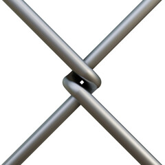 Metal wire style X Logo, close-up metal wire mesh. Png Transparent 3D Image