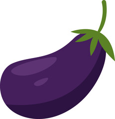 Eggplant Vegetable Flat Sticker Design