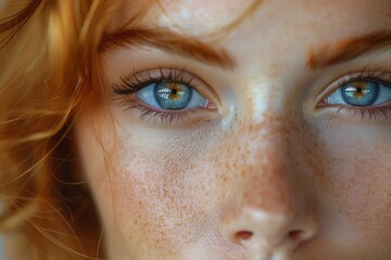Fototapeta premium A close-up image showcasing the vibrancy and texture of waving hair, set against a soft light, with partial blurring adding an artistic touch to the composition.