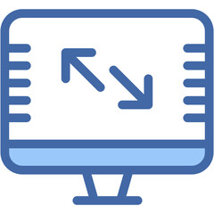 Vector Icon screen, ratio, inches, width, arrows