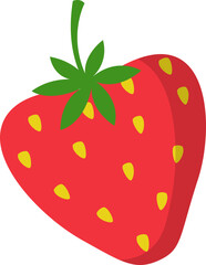 Obraz premium Strawberry Fruit Flat Sticker Design
