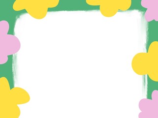 frame of colorful flowers