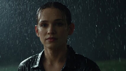 Fototapeta premium Portrait in the Rain