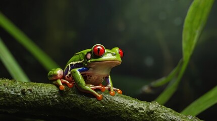 Vibrant Red-Eyed Tree Frog