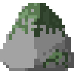 Fototapeta premium Pixel art stone with moss element 9
