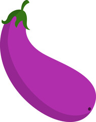 Eggplant Vegetable Flat Sticker Design