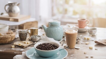 Rustic Coffee and Tea Setup
