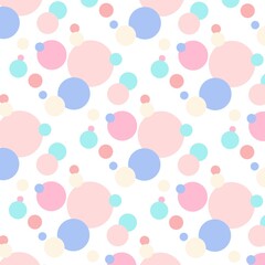 Seamless pattern, cute and bright colorful circles.