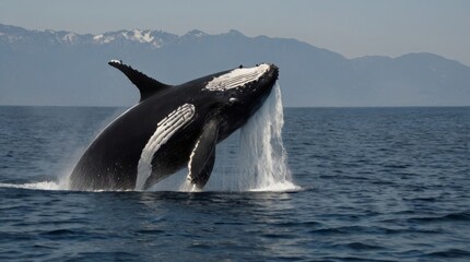Obraz premium Majestic Humpback Whale Breaching