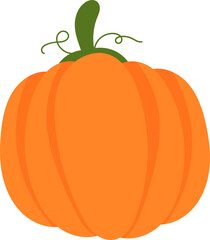 Pumpkin Fruit Flat Sticker Design