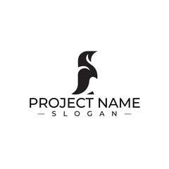 Penguin Abstract Logo Design Using Negative Spaces, Minimalistic Modern EPS Vector Illustration for Professional Branding, High-Quality Vector Services, Creative and Unique Artistic Concepts