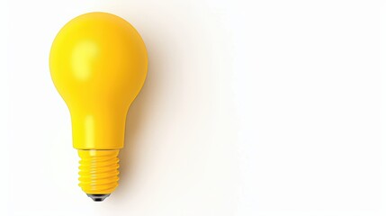 A simple yet impactful image of a yellow lightbulb against a soft, neutral background, with ample copy space for adding text or graphics. The image is perfect for conveying ideas related to energy
