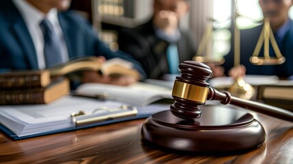 a judge's gaven on a table.