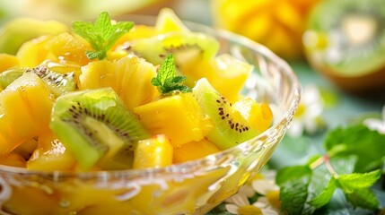 a bowl of fruit.
