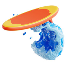 Surfboard 3D Icon Illustration