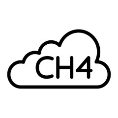 Methane Vector Line Design Icon
