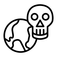 Earth Danger Vector Line Design Icon
