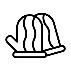Mittens Vector Line Icon Design