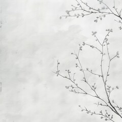 Watercolor botanical digital paper in nude beige tones that is soft and delicate