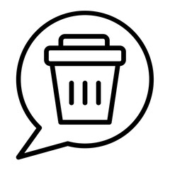 Delete Message Vector Line icon design