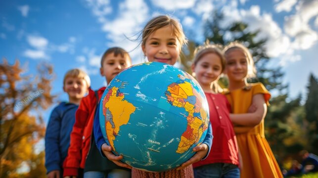 The Kids Holding Globe