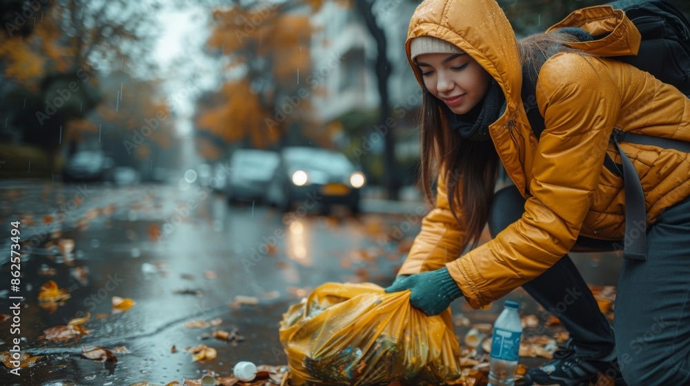 Poster create an image of a person participating in a neighborhood
