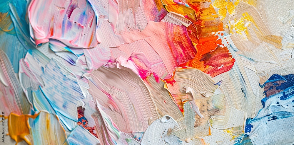 Poster an abstract colorful background with shapes and paint splashes forms a seamless design
