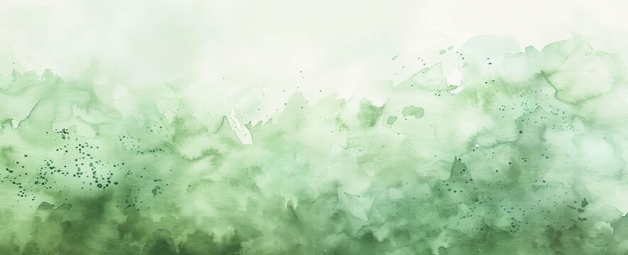 An abstract vintage pastel green border design with a faded pale beige paint color in the center has a green background with textured watercolor texture