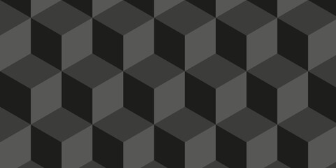 Dark black modern cube technology business wall an floor concept wallpaper. Abstract vector soft black mosaic grid pattern. Geometric square backdrop cubic design. Illustration tile metal element.