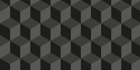 Dark black modern cube technology business wall an floor concept wallpaper. Abstract vector soft black mosaic grid pattern. Geometric square backdrop cubic design. Illustration tile metal element.