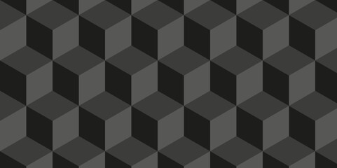 Dark black modern cube technology business wall an floor concept wallpaper. Abstract vector soft black mosaic grid pattern. Geometric square backdrop cubic design. Illustration tile metal element.