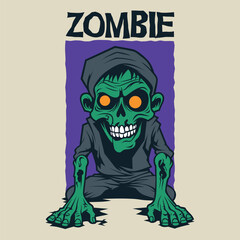 Zombie Frankenstein Halloween monster vintage logo