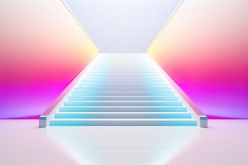 A heavenly stairway illuminated by a brilliant sun and surrounded by radiant light