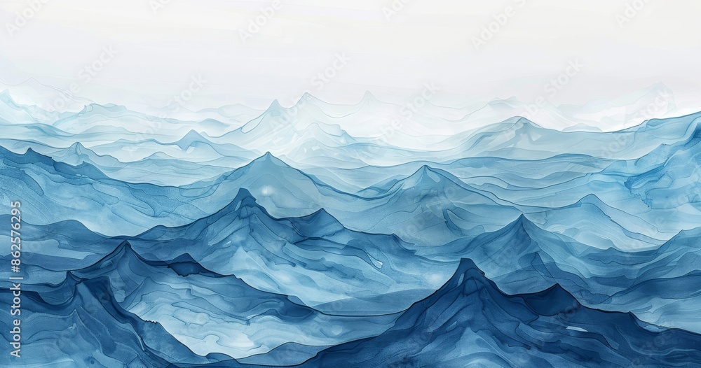 Poster background with blue azure turquoise sea waves pattern gradient for textures, backgrounds, and banne