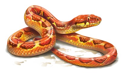 cartoon corn snake isolated on white. 