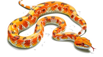 Obraz premium cartoon corn snake isolated on white. 